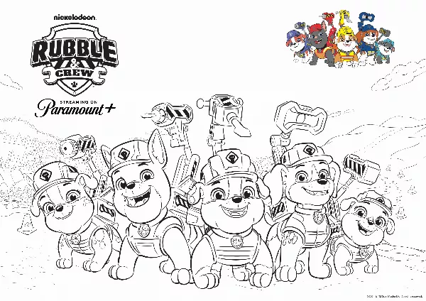 Rubble & Crew Colouring Sheet 2